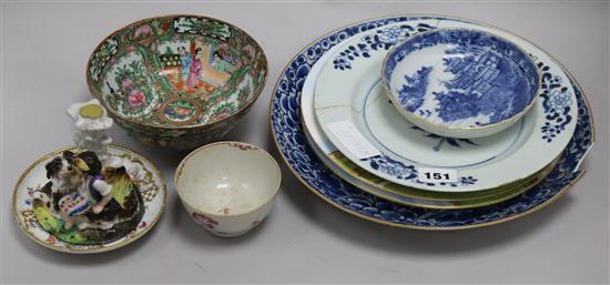 Mixed Oriental and European ceramics